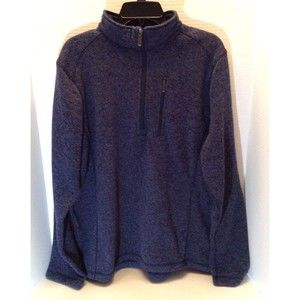 Woolrich Quarter Zip Sweater Jumper Mens XL Navy Mock Neck Long Sleeve Winter